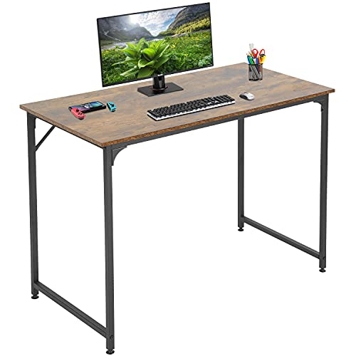 BestOffice Computer Desk Home Office Desk 39 inches Gaming Desk Multi-Function Writing Table Student Art Modren Simple Style PC Wood and Metal Desk Workstation for Small Space, Vintage - color: Brown, size: 39 inch