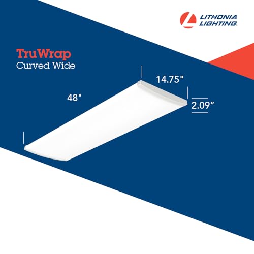 Lithonia Lighting 4' Wraparound LED Shop Light, Adj Brightness, 3-in-1 CCT - size: Wide, style: Curved