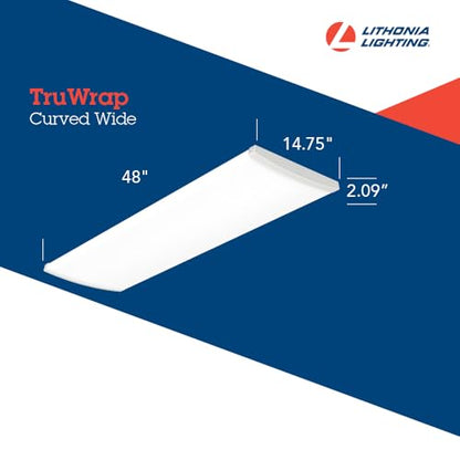 Lithonia Lighting 4' Wraparound LED Shop Light, Adj Brightness, 3-in-1 CCT - size: Wide, style: Curved