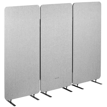 VIVO Gray Freestanding 72 x 56 in Privacy Panel, PP-3-S072G - color: Gray, size: 72" wide, 56" Tall