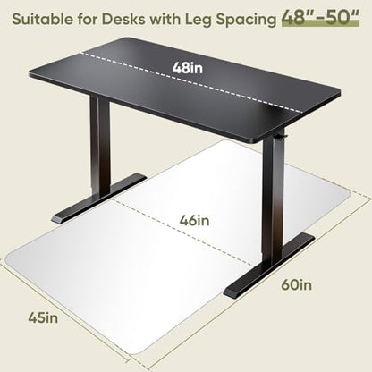 Office Chair Mat for Carpet & Hardwood, Upgraded 45" x 60" Tempered Glass Chair Mat for Office Home, with 4 Anti-Slip Pads - size: 45"x60"