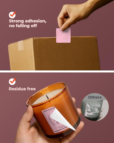MUNBYN 2x2 Thermal Labels, 750 Sheets/Roll, Pink - color: Pink, size: 2x2"