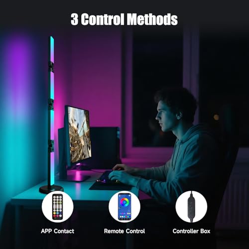 Led Desk Lamp with Atmosphere Lighting, Smart RGB LED Desk Lamp