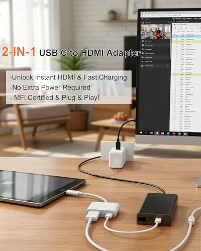 USBC to Hdmi Adapter Cable Hdmi to USB C iphone to Hdmi Adapter for Tv