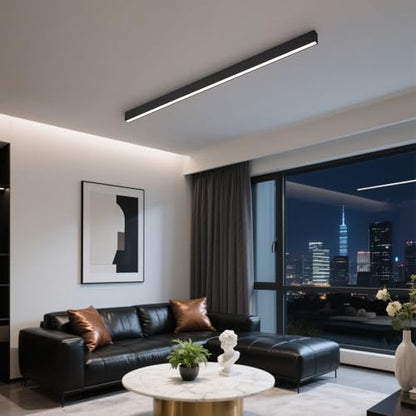 Black ceiling light LED, used for living room, bedroom, hallway, kitchen, - size: 78.7IN