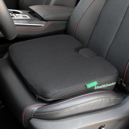 Wedge Seat Cushion Orthopedic Coccyx Tailbone Pain Relief Cushion, Memory Foam Ergonomic Wedge Pillow for Office Chair, Driving, Wheelchair, Gaming Non-Slip Bottom with Portable Handle - size: 16x13.7