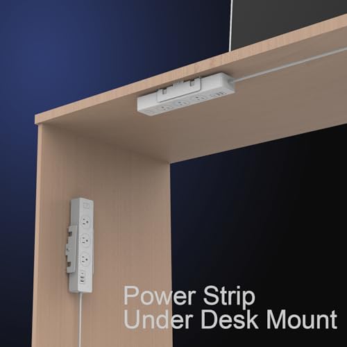 Monzlteck Universal Power Strip Mount, Put Your Power Strip Under the Desk or On the Wall-(Power Strip not Included)-Fits 1.6" to 2.4" Width - size: Small