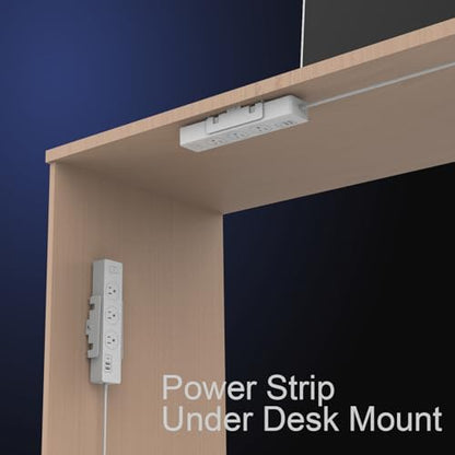 Monzlteck Universal Power Strip Mount, Put Your Power Strip Under the Desk or On the Wall-(Power Strip not Included)-Fits 1.6" to 2.4" Width - size: Small