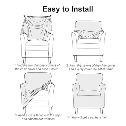 LiveGo Stretch Mid Century Modern Armchair Slipcover 1-Piece Jacquard Accent Chair Covers with Arms Soft Chair Slipcovers for Living Room Furniture Protector Office (Beige a) - color: Beige a