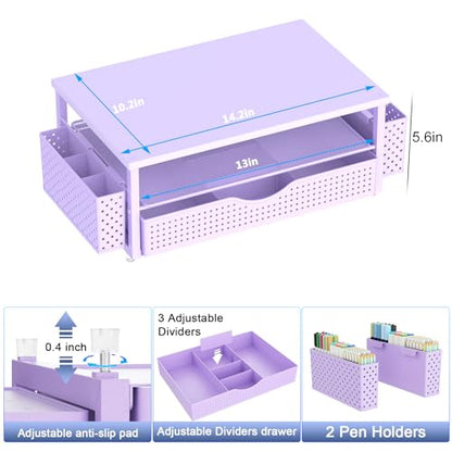 Spacrea Desk Organizers and Accessories, Printer Stand with Storage, Purple - color: Purple