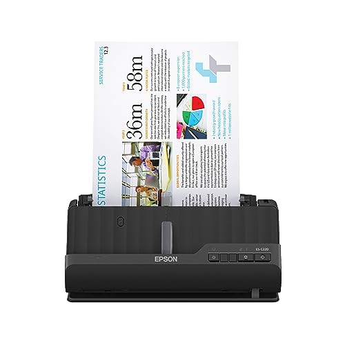 Epson Workforce ES-C220 Compact Document Scanner Duplex 20-pg ADF | 20-Page Auto Document Feeder 30 ppm/60 ipm Speed Portable Scanner for PC and Mac - style: ES-C220
