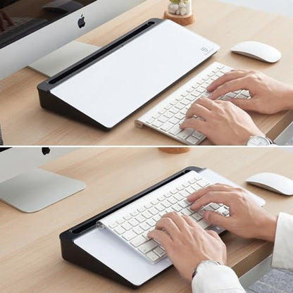 TSJ OFFICE Desktop Whiteboard Dry-Erase-Board - Computer Keyboard Stand White Board Surface Pad with Drawer, Desk Organizers with Accessories for Office, Home, School Supplies - Black - color: Black