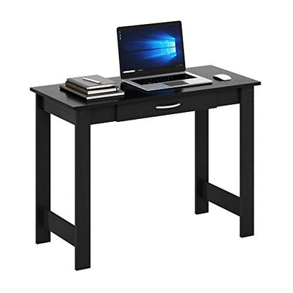 FURINNO Jaya Writing Desk For Residential Use With DrawerBlack, Blackwood, Large - color: Blackwood, size: 39 inches