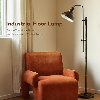 VONLUCE Industrial Floor Lamp 65", Adjustable Standing Lamp for Living Room - color: Aged Bronze