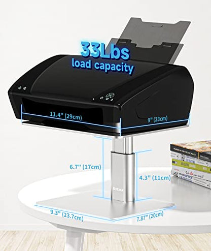 BoYata Monitor Stand, Adjustable Height Metal Desktop Riser, Silver - color: Silver