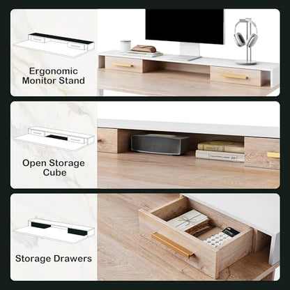 ModernMate Standing Desk with 4 Drawers, Height Adjustable