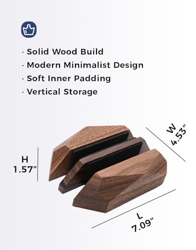 Dual Laptop Holder Adjustable Vertical Laptop Stand, 2 Slots MacBook Stand Wood,Wooden Laptop Stand,Vertical Laptop Holder for Desk, Widen Dock Fits All MacBook/Surface pro - color: 2 slot walnut