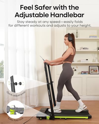 Walking Pad Treadmill with Incline and Height Adjustable Handle Bar | Small Foldable Treadmills for Home,3.0HP Under Desk Walking Pad,300lbs Capacity,Compact Quiet for Apartment Office