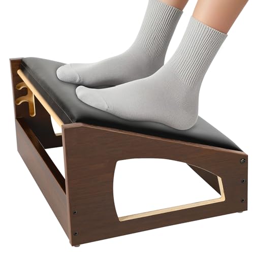 Ergonomic Foot Rest Under Desk,4 Adjustable Height Foot Stool - color: Espresso01