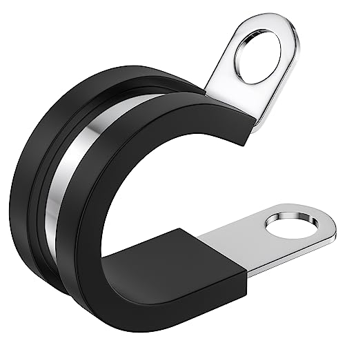 20 PCS 3/4 Inch Cable Clamps, 304 Stainless Steel Cable Clamps, Insulated Clamp, Hose Clamp, Pipe Clamp, Durable Clamp, and Wire Clamp by RTHIEAI - size: 3/4 Inch, style: 20 pcs