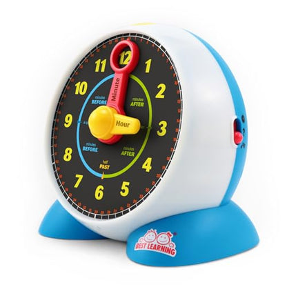 BEST LEARNING Learning Clock - Talking Time Teaching Toy for Kids | Educational Quiz Game, Interactive Lights and Sounds, Musical Night Light, Birthday Gift for 3 to 6 Year Old Boys and Girls
