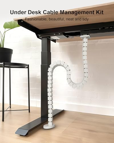 Under Desk Cable Management Spine, Magnetic Wire Organizer White - color: White
