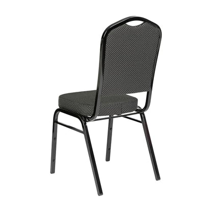 Flash Furniture Hercules Crown Back Stackable Banquet Chair, Black, 4-Pack | Black Frame, Fabric Upholstery - color: Black Dot Patterned Fabric/Black Frame, size: Set of 4