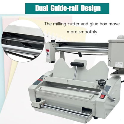 TECHTONGDA A4 Manual Hot Glue Book Binder Glue Book Binding Machine, 110V Desktop Wireless Book Binder with Indenting Function, Max Book Size 12.6"x11"