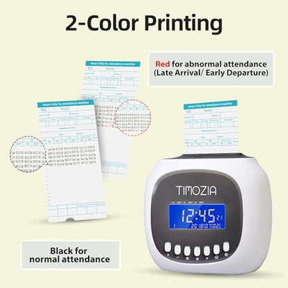 Time Clocks for Employees Small Business, Auto-Align Time Clock | 6 Punches per Day Time Machine, Clock in Machine for Employees with Time Cards, 2 Ink Ribbons(1 Inside) and 1 Rack - color: White-app