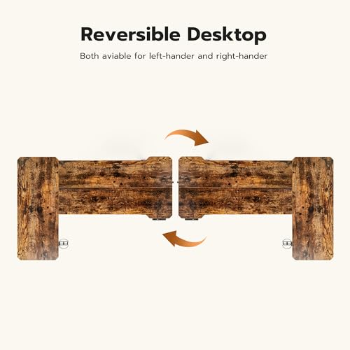 Acrolix L Shaped Electric Standing Desk, 51x31.5 Inch Reversible, Rustic Brown - color: Rustic Brown, size: 51