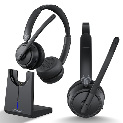 TREBLAB C7-Pro Wireless Bluetooth Headset, 60H Playtime, Bluetooth 5.3