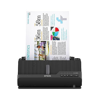 Epson Workforce ES-C320W Wireless Compact Document Scanner Duplex 20-pg ADF | 20-Page Auto Feeder 2-Sided Duplex Scanning Mobile Connectivity Paper and Card Support - style: ES-C320