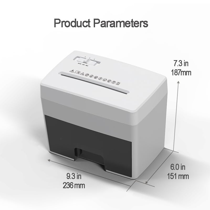 Micro Cut Paper Shredder for Home Office - Mini Electric Desktop Shredder with Cross-Cut, Confidential Document Security for Private/Individual Offices, White & Space-Saving
