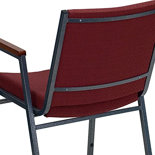 Flash Furniture Hercules Fabric Stack Chair with Arms, Burgundy - color: Burgundy Patterned Fabric, size: Set of 1