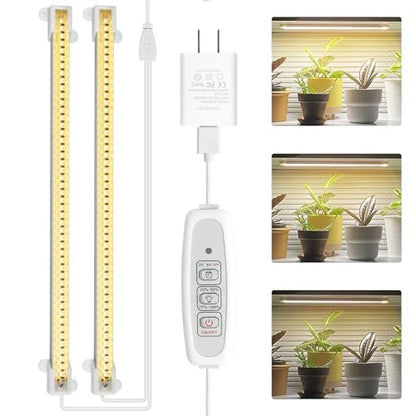 Mosthink Plant Grow Light Strips Full Spectrum 12 Inches and 4 Packs Grow Light Strips Full Spectrum