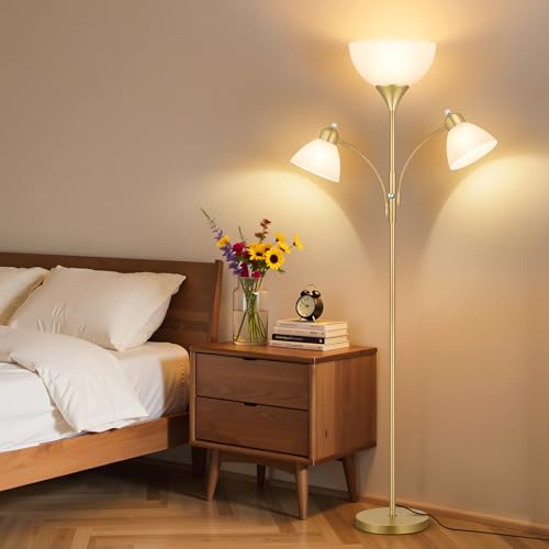 Coucrek Torchiere Floor Lamps for Living Room, 72" Dimmable Reading Lamp - color: Gold