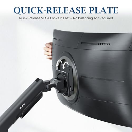 VIVO PRO Heavy Duty, Premium Ultra-Wide Monitor Tension Arm, Up to 57 inch Screens, Holds 59.4 lbs, Desk Mount Monitor Stand for Ultrawides, Black, PRO-ST157B - color: Black