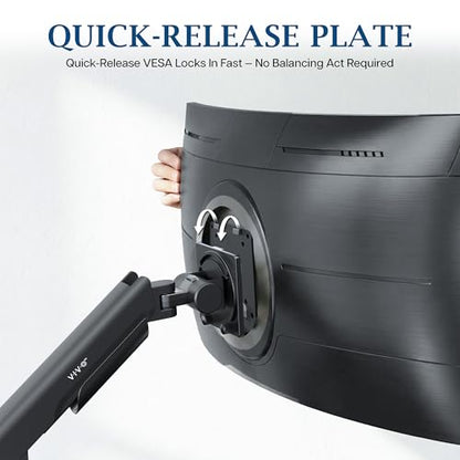 VIVO PRO Heavy Duty, Premium Ultra-Wide Monitor Tension Arm, Up to 57 inch Screens, Holds 59.4 lbs, Desk Mount Monitor Stand for Ultrawides, Black, PRO-ST157B - color: Black