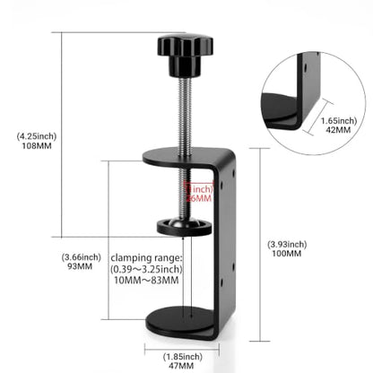 3 inch C-Clamp with Four Small Holes in the back, 2-Pack Adjustable Desk C Clamps for Range 0.35"~3.37", Versatile Clamp for Brake, Parts Assembly, Fastening, Welding, Woodwork, Metal Work - size: 3 in, style: 2-Pack