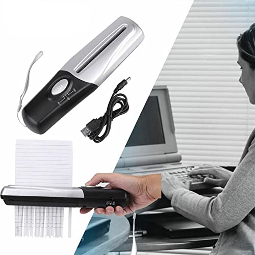 Handheld Paper Shredder Mini Portable USB Auto Paper Shredder Document Cutter Strip Cutting Machine Office Stationery