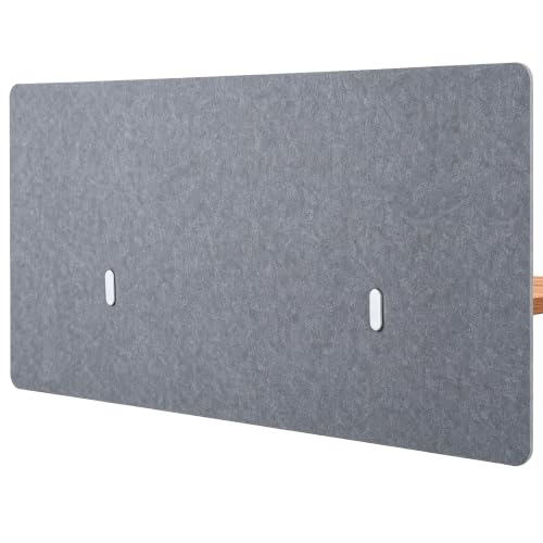 Desk Privacy Panel, Gray Clamp-On Divider for Office & Home | No-Drill Clamp Mount,Under Desk,Polyester,Cable Routing Clearance,Pin-Friendly Felt Surface,48" x 24" - size: 48"x24"