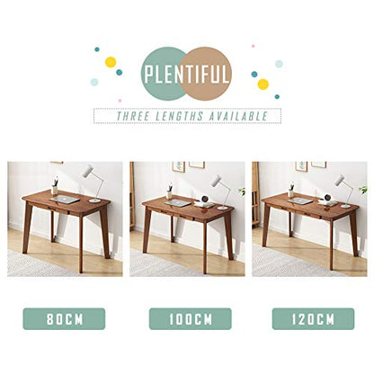 IOTXY Solid Wood Writing Desk - Home Office Laptop Computer Table, Walnut - color: Walnut, size: 120CM