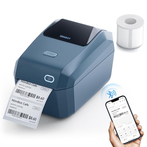 NIIMBOT K3 Desktop Label Printer, 3 Inch,180mm/s High Speed, Blue | Support Bluetooth and USB Connection, Come with 1 Roll Tapes, Thermal Label Maker for Small Business and Home Office - color: BLUE