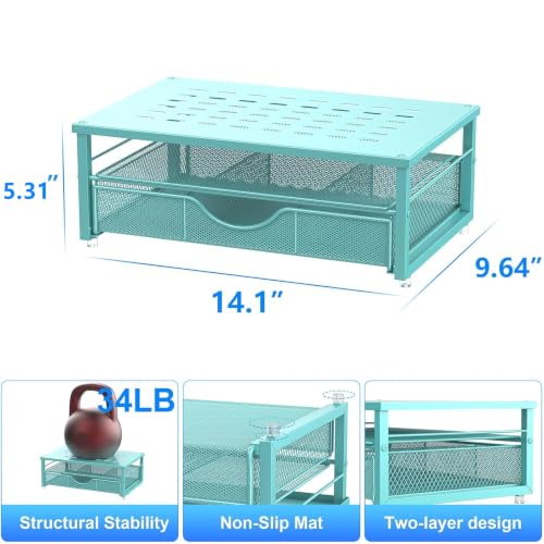 gianotter Computer Monitor Stand Riser with Drawer - color: Blue