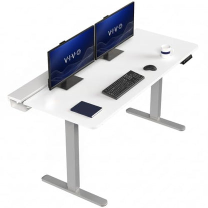 VIVO White 60 x 30 in Standing Desk, DESK-KIT-1G6-P3W - color: White Top / Gray Frame, size: 60 x 30