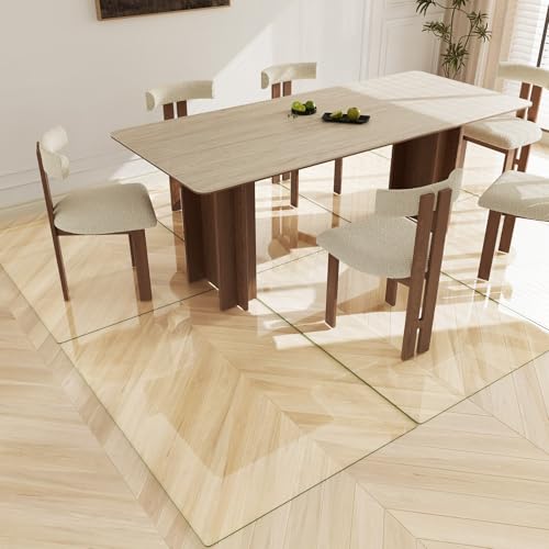Koonmi Tempered Glass Chair Mat 36"x50" - Premium Office Chair Mat for Hardwood Floors & Low-Pile Carpet with 4 Non-Slip Pads - Thick Scratch-Resistant Surface - size: 36*50