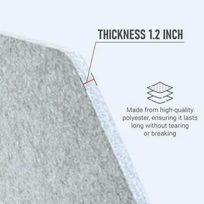 29.1" x 22.8" x 1.2" U-Shaped Desk Divider Partition, No Drill Freestanding Sound Absorbing Privacy Panel, Noise Reducing Cubicle Screen for Office Home & Classroom (Dusty Grey) - color: Grey (U-Shaped)