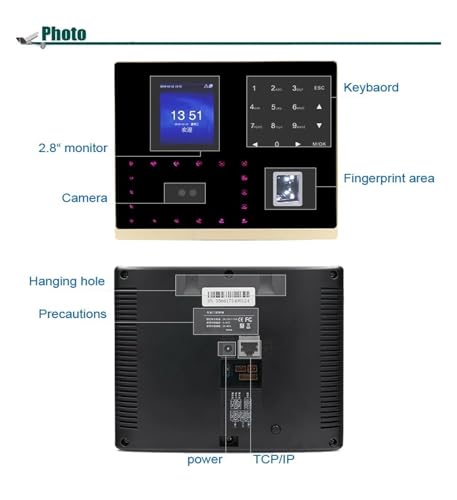 Biometric Face RecognitionTime Attendance System Fingerprint Door Access Control Time Clock for Small Businesses for Offices, Factories, Hotels, Schools and More(Id WiFi adms) - size: Id wifi adms