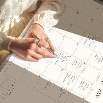 Simplified Desk Calendar 2026 with Desktop Mat, Cabbrix Large Desk Pad Calendar 21" x 16-1/2" Including July 2026 to December 2027 Desk Blotter Calendar for Home School and Office (Blue) - color: Blue