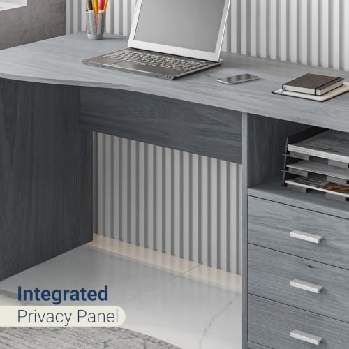Techni Mobili 51 Inch Classic Computer Desk w/Drawers & Storage, Grey - color: Grey